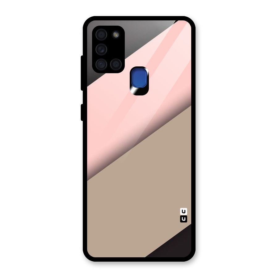 Pink Diagonal Glass Back Case for Galaxy A21s