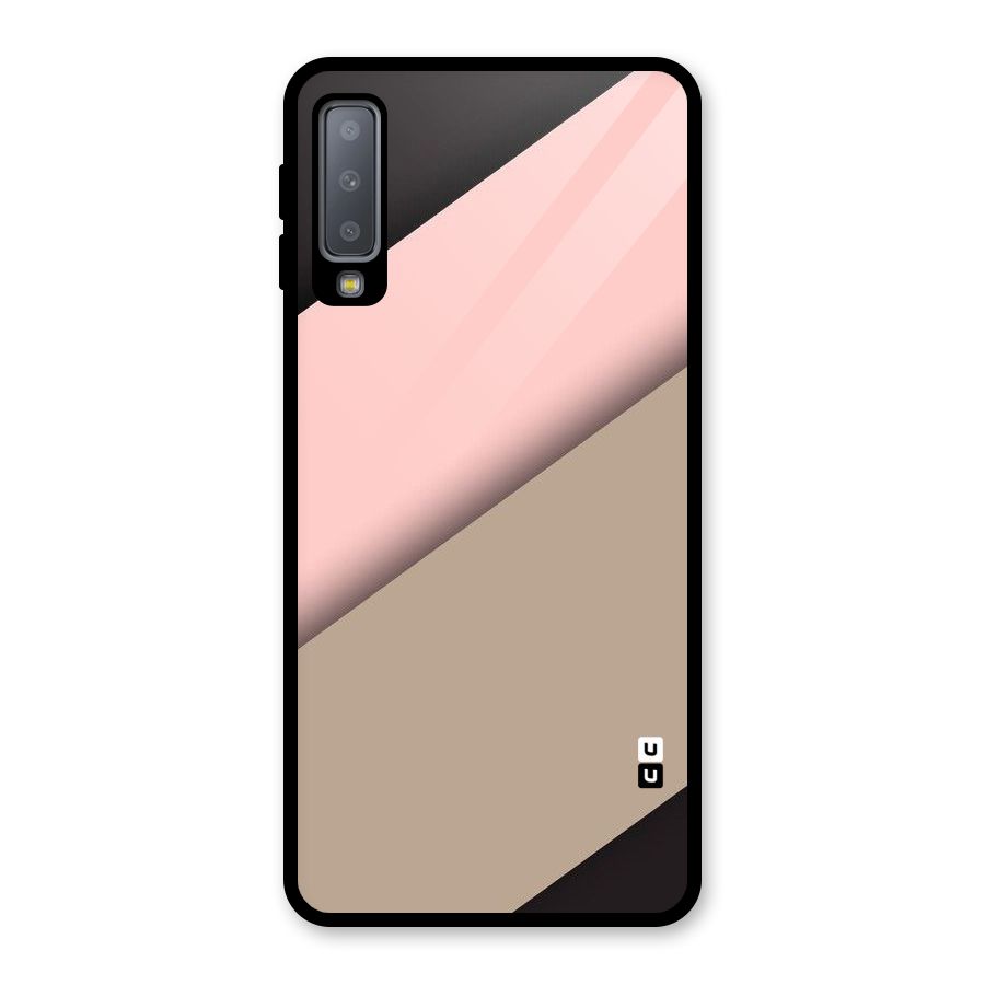 Pink Diagonal Glass Back Case for Galaxy A7 (2018)