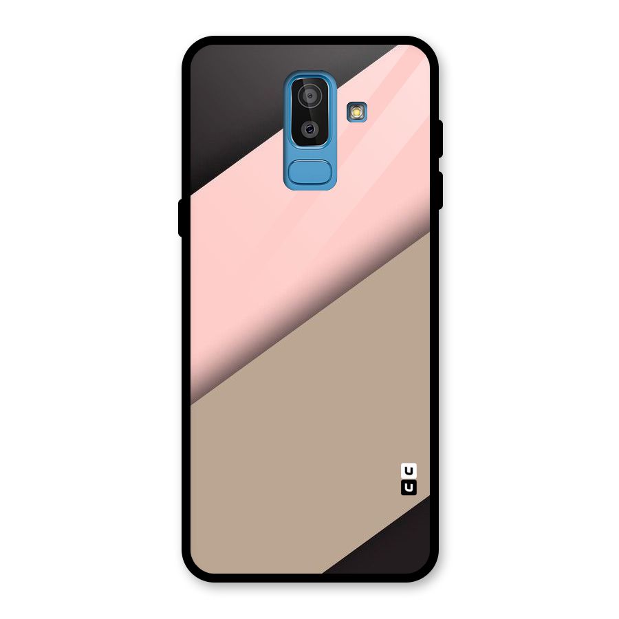 Pink Diagonal Glass Back Case for Galaxy J8