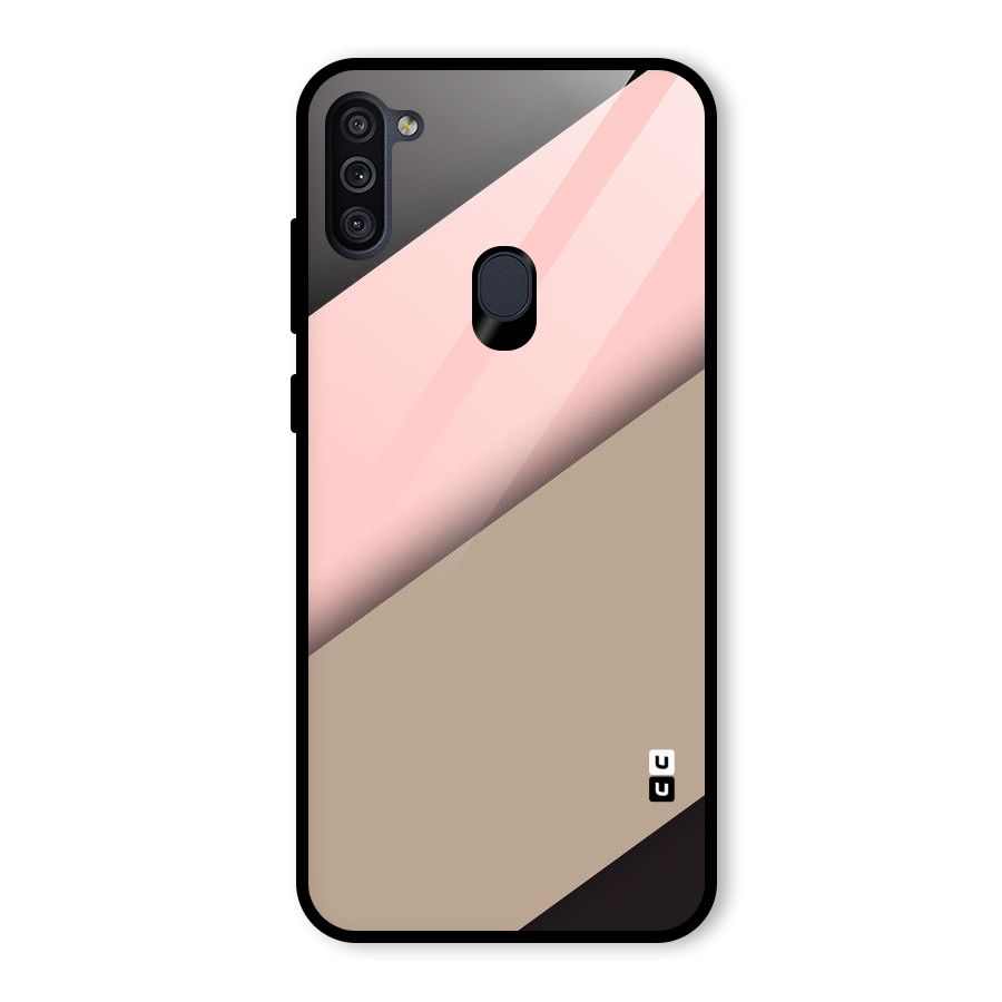 Pink Diagonal Glass Back Case for Galaxy M11