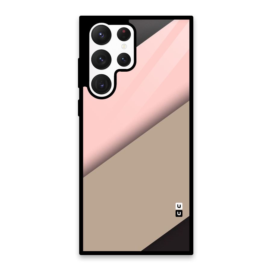 Pink Diagonal Glass Back Case for Galaxy S22 Ultra 5G