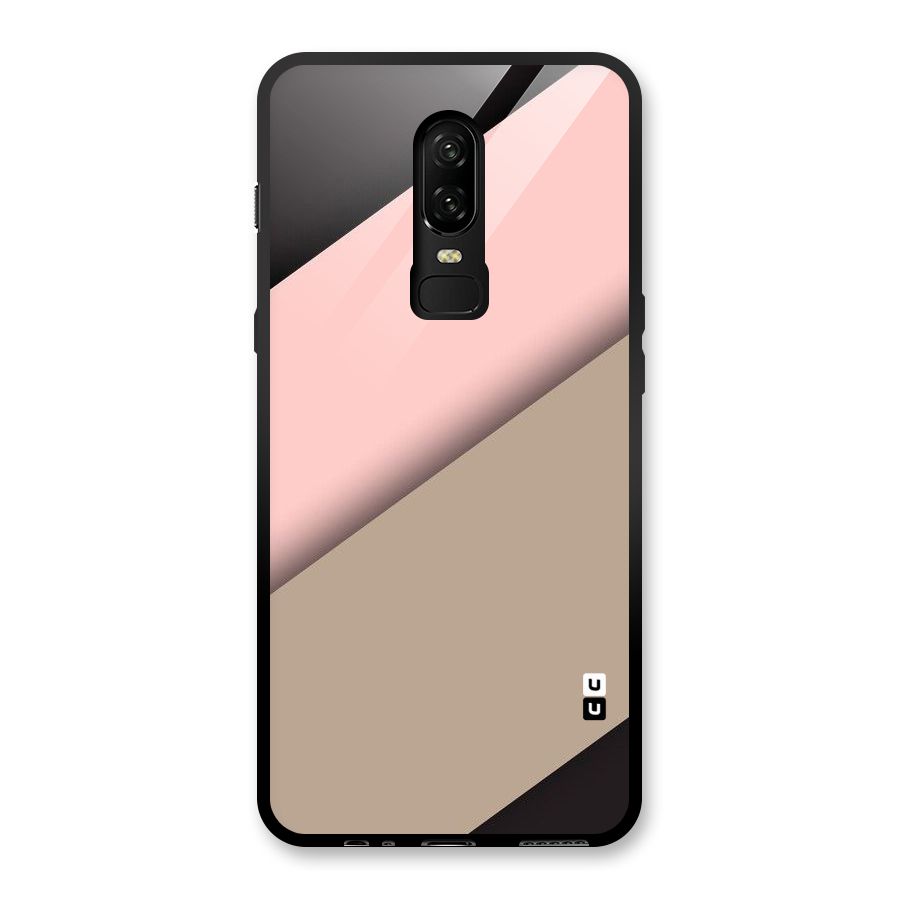 Pink Diagonal Glass Back Case for OnePlus 6