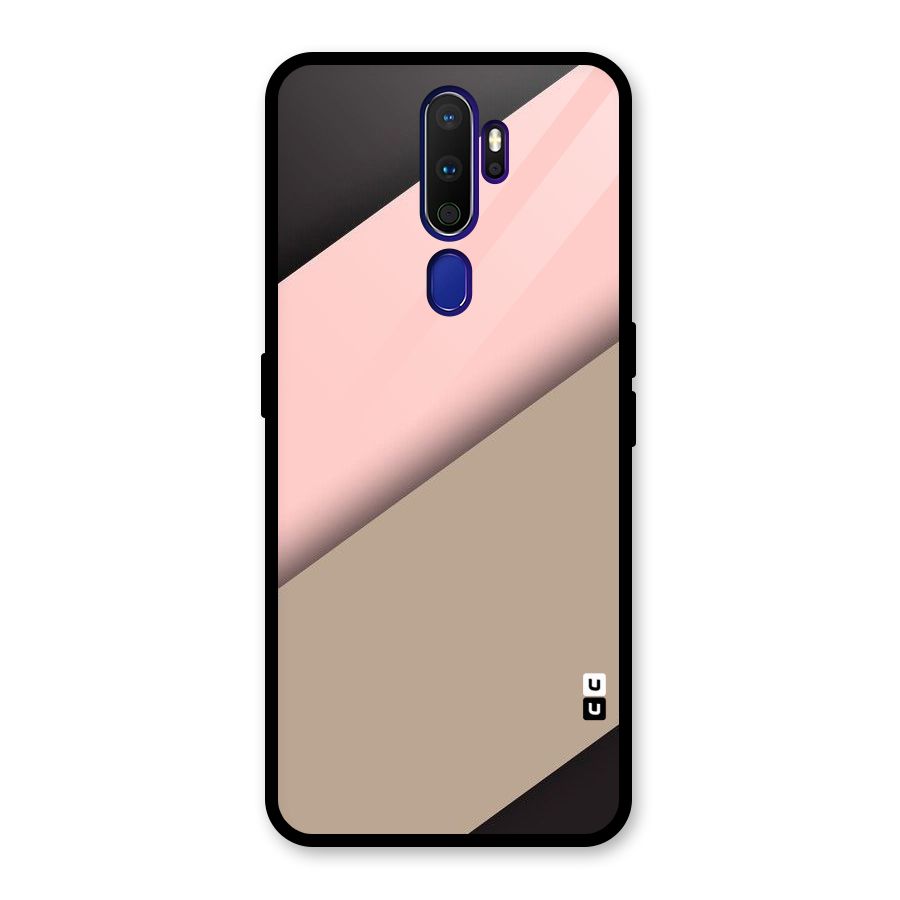 Pink Diagonal Glass Back Case for Oppo A9 (2020)