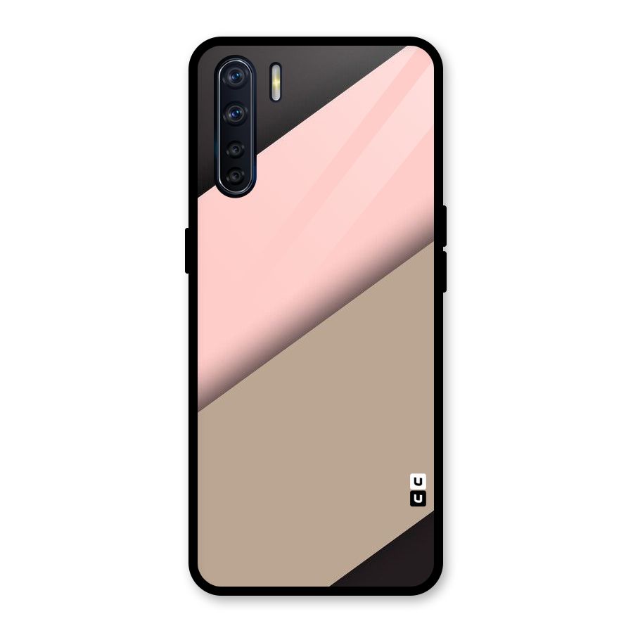 Pink Diagonal Glass Back Case for Oppo F15