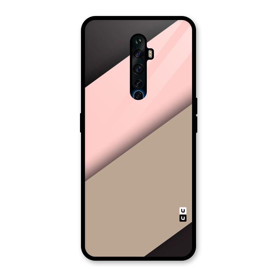 Pink Diagonal Glass Back Case for Oppo Reno2 F