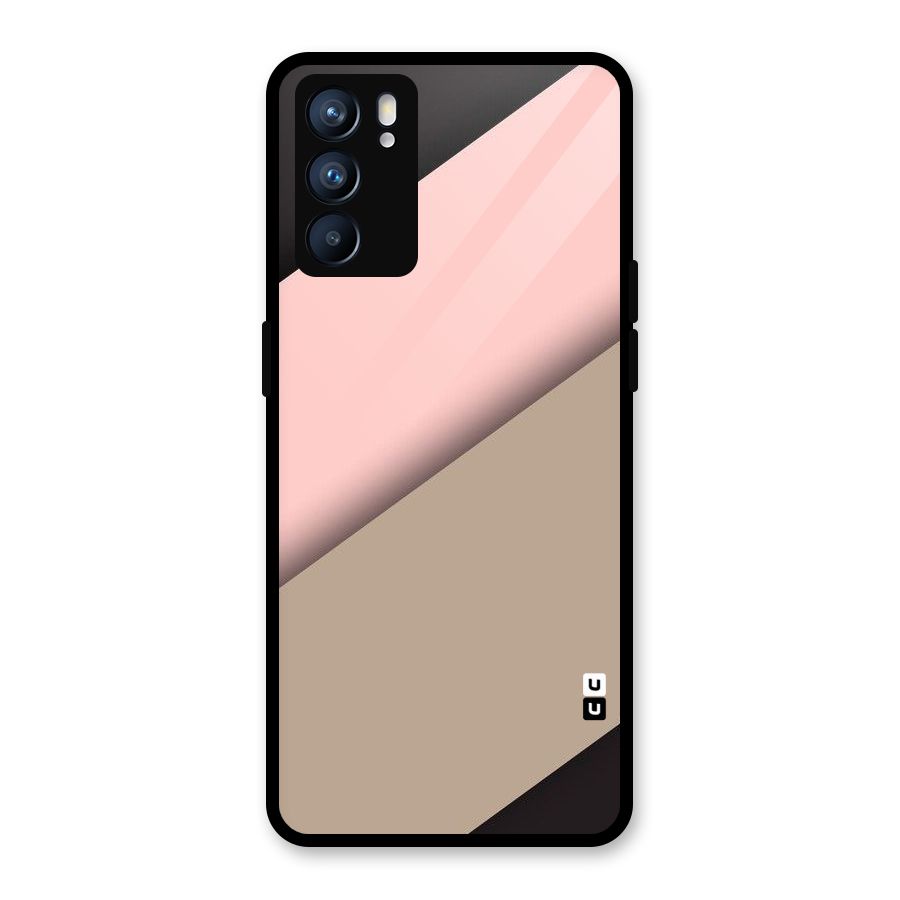 Pink Diagonal Glass Back Case for Oppo Reno6 5G