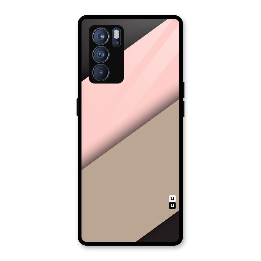 Pink Diagonal Glass Back Case for Oppo Reno6 Pro 5G