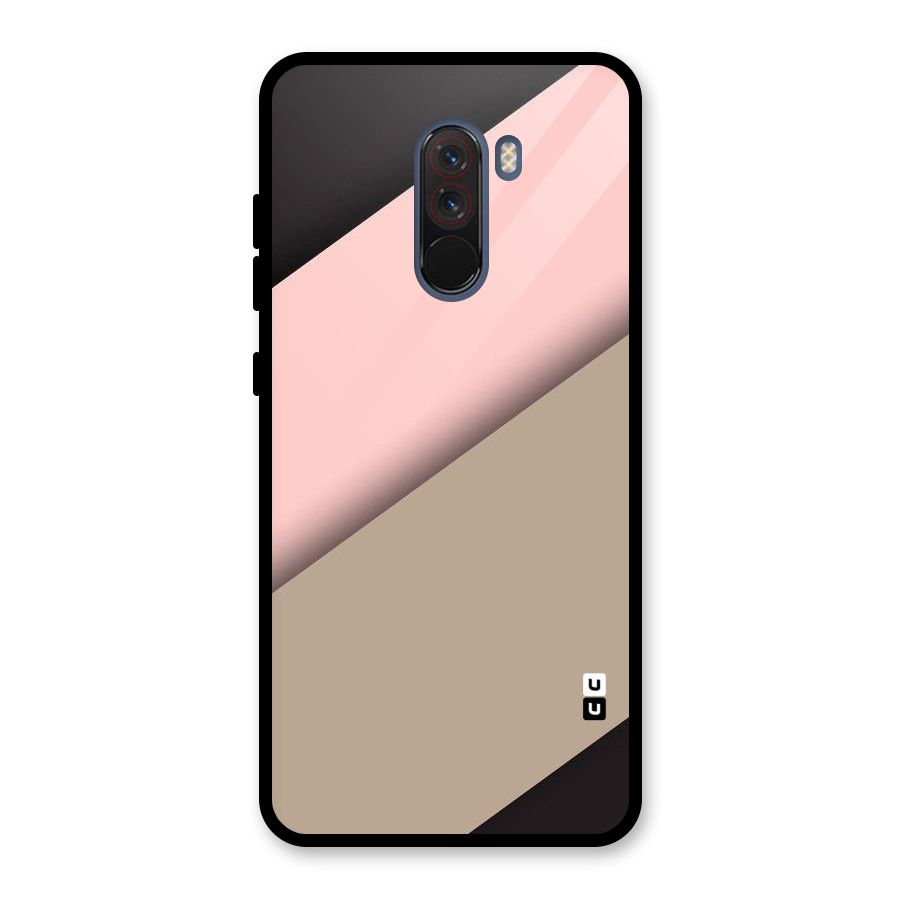 Pink Diagonal Glass Back Case for Poco F1