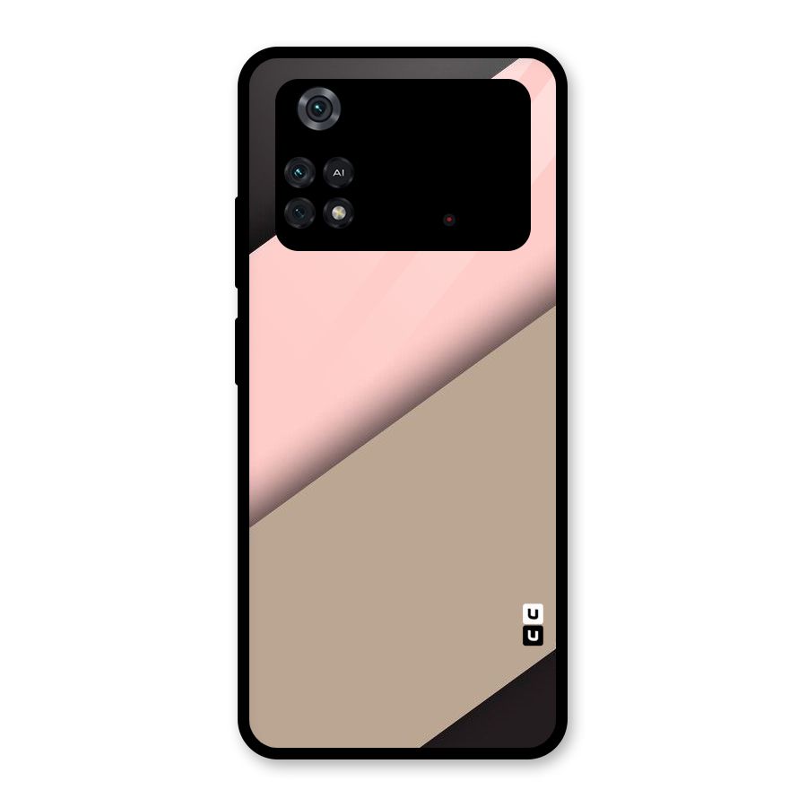 Pink Diagonal Glass Back Case for Poco M4 Pro 4G