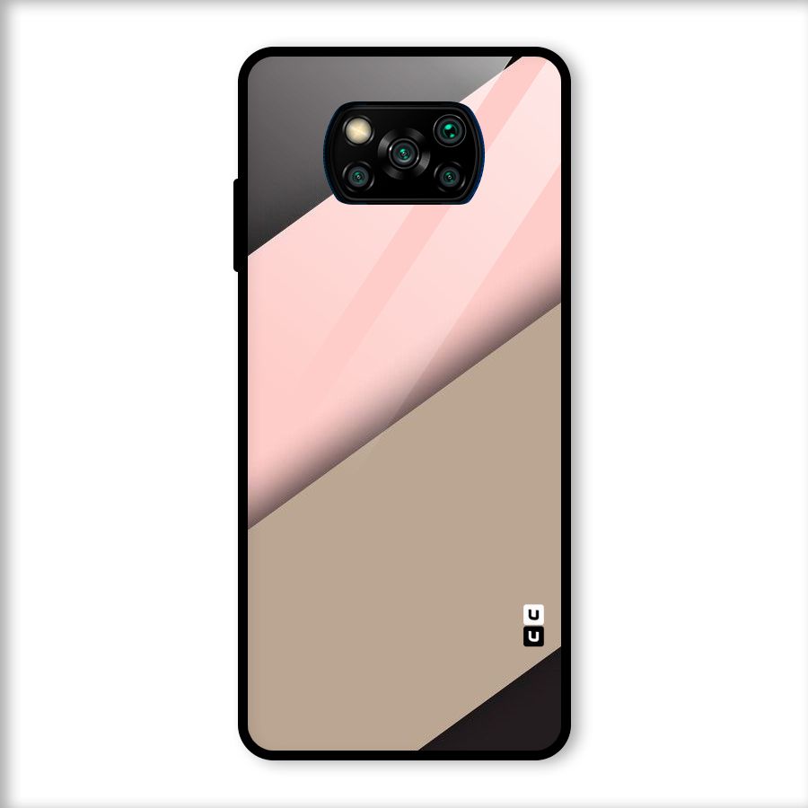 Pink Diagonal Glass Back Case for Poco X3