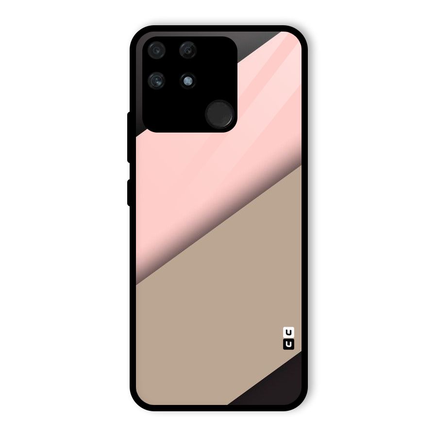 Pink Diagonal Glass Back Case for Realme Narzo 50A