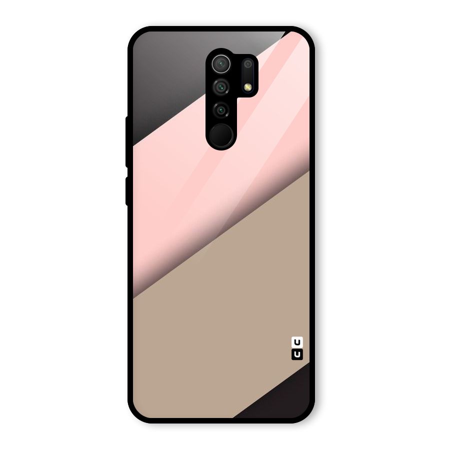 Pink Diagonal Glass Back Case for Redmi 9 Prime