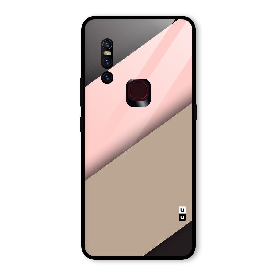 Pink Diagonal Glass Back Case for Vivo V15