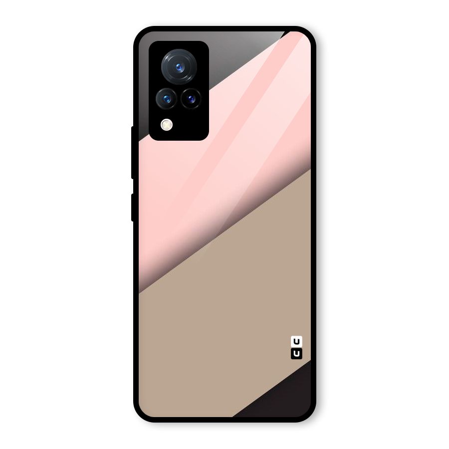 Pink Diagonal Glass Back Case for Vivo V21 5G