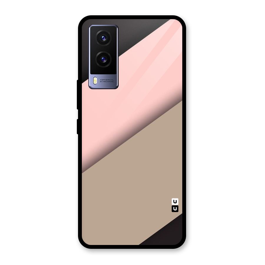 Pink Diagonal Glass Back Case for Vivo V21e 5G