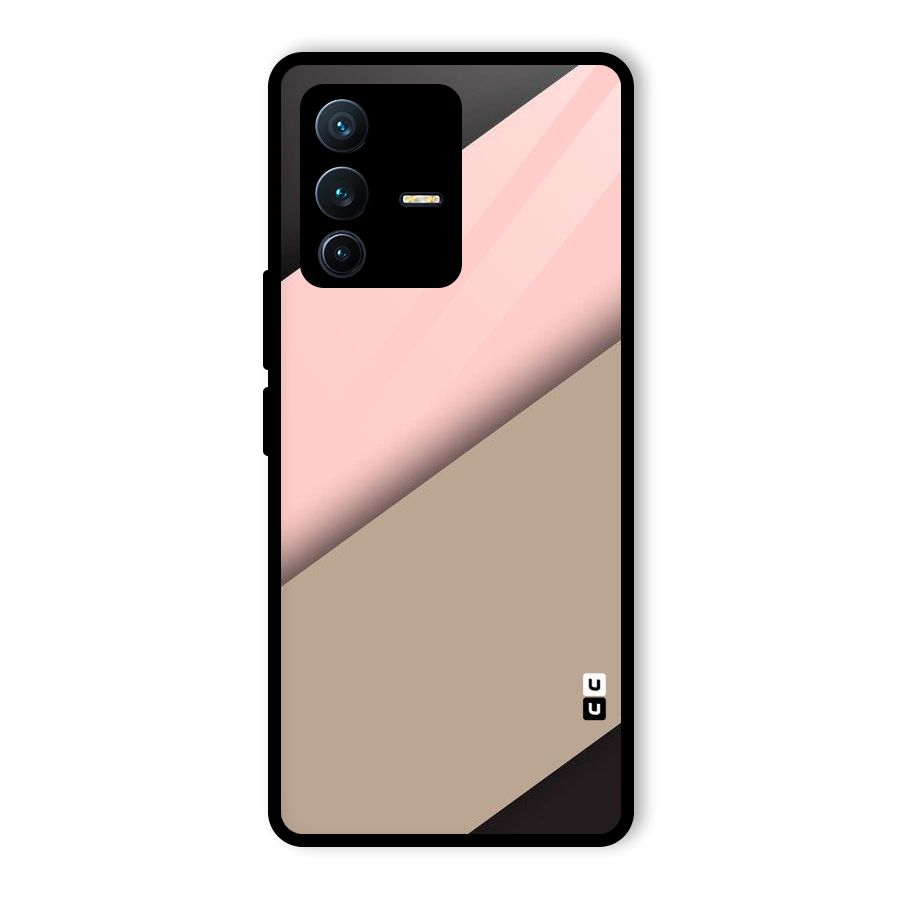Pink Diagonal Glass Back Case for Vivo V23 Pro