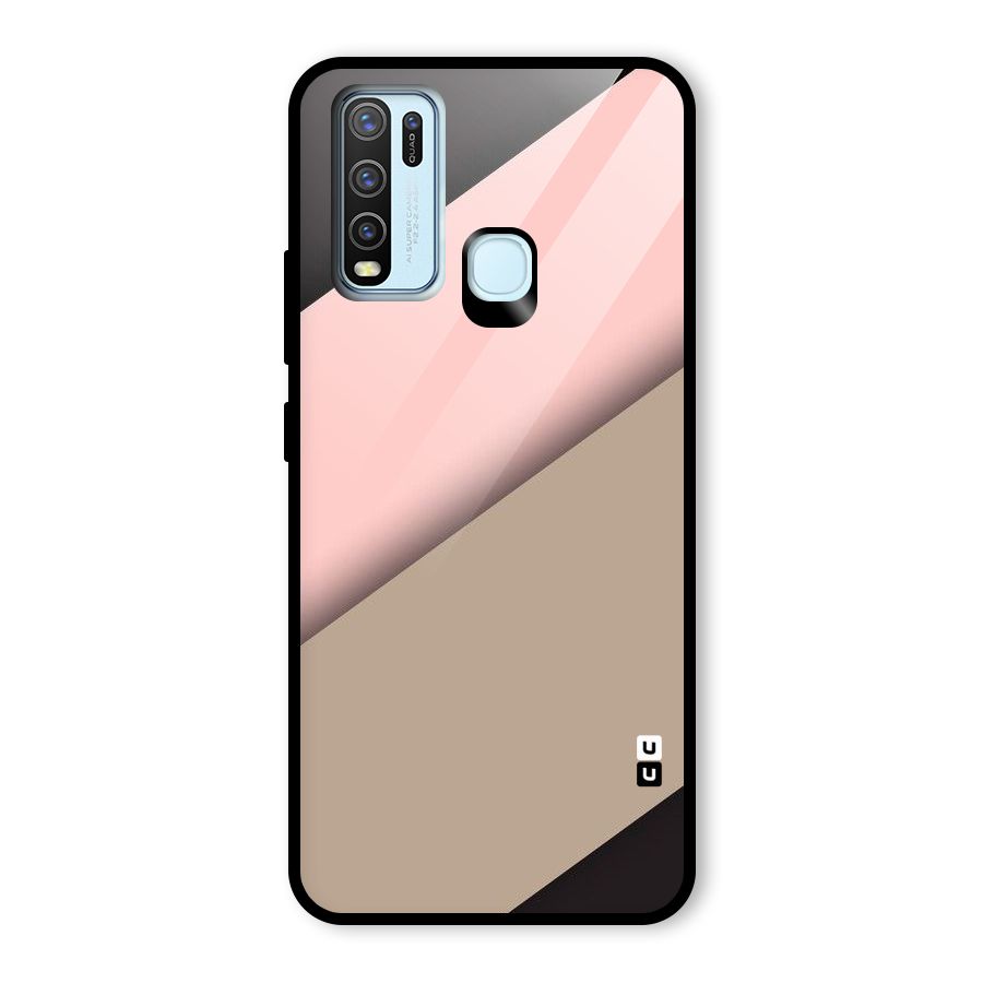Pink Diagonal Glass Back Case for Vivo Y30