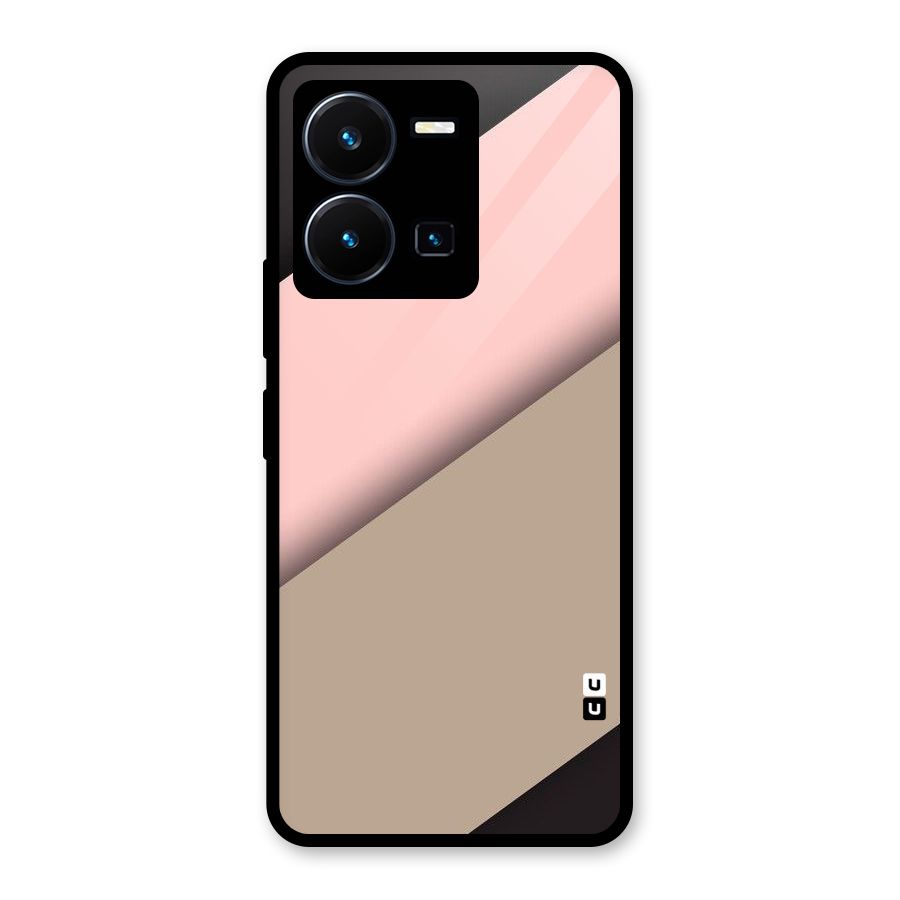 Pink Diagonal Glass Back Case for Vivo Y35