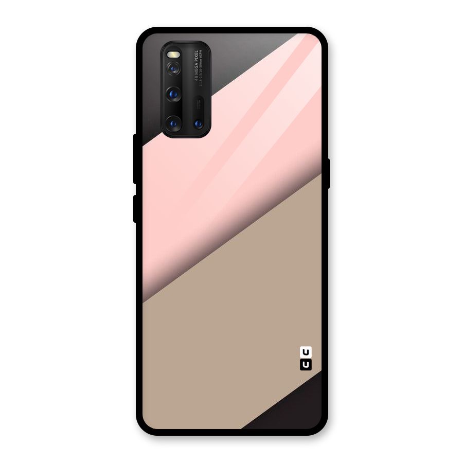 Pink Diagonal Glass Back Case for Vivo iQOO 3