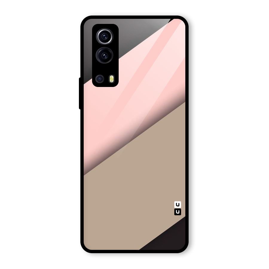 Pink Diagonal Glass Back Case for Vivo iQOO Z3