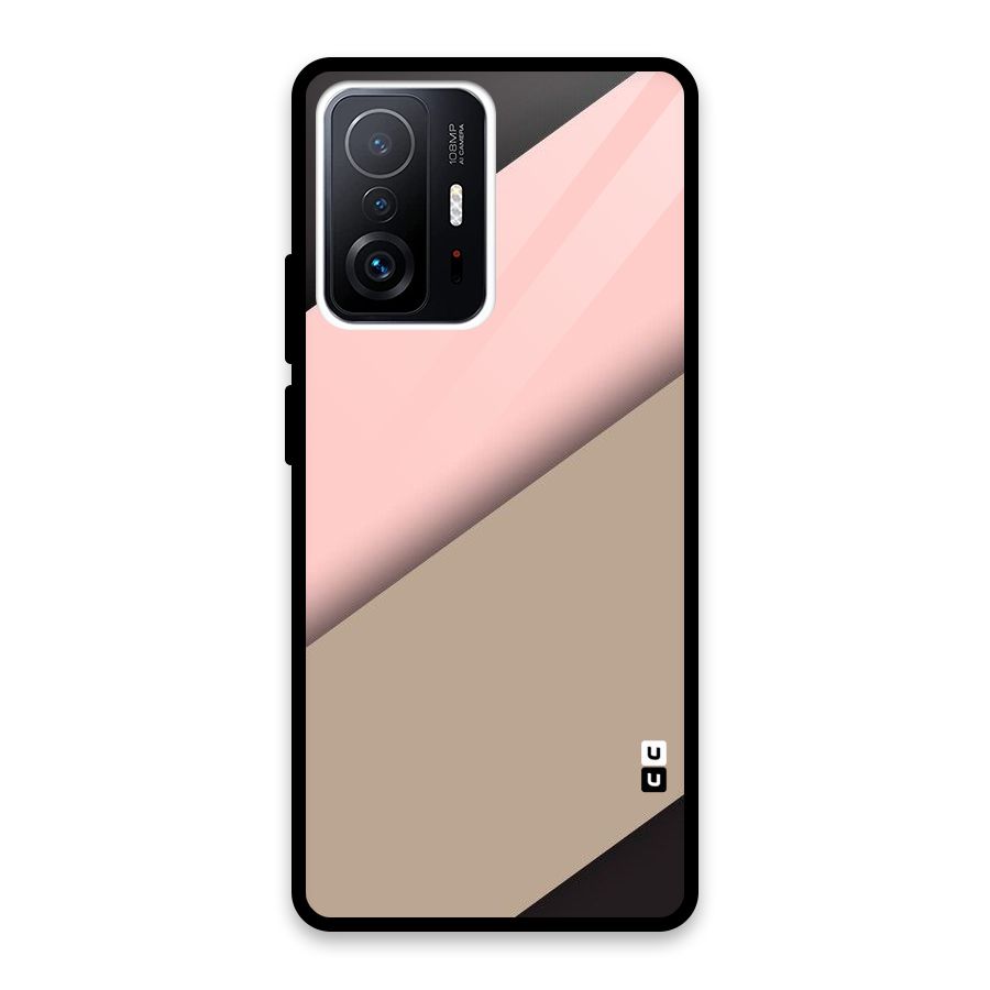 Pink Diagonal Glass Back Case for Xiaomi 11T Pro