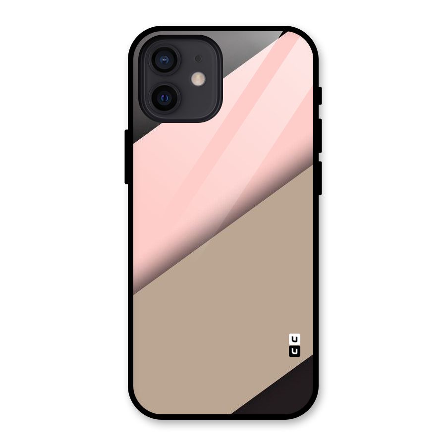 Pink Diagonal Glass Back Case for iPhone 12