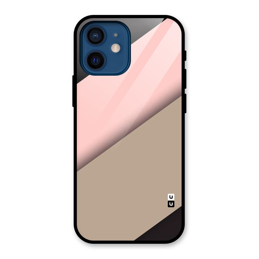 Pink Diagonal Glass Back Case for iPhone 12 Mini