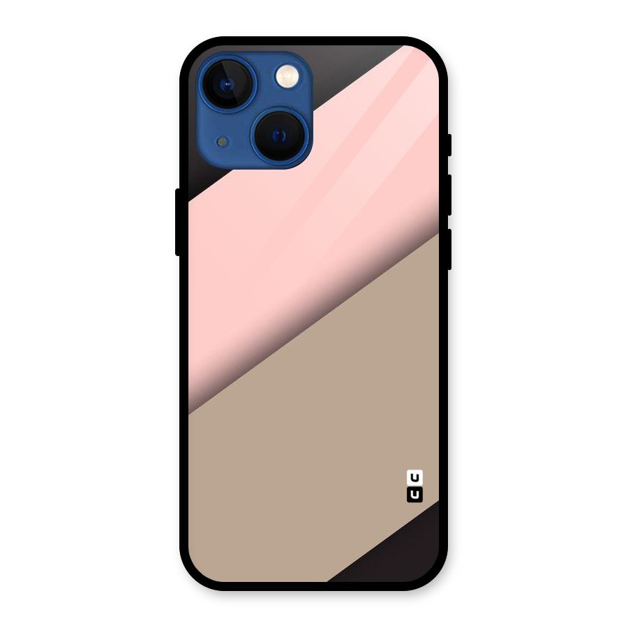 Pink Diagonal Glass Back Case for iPhone 13 Mini