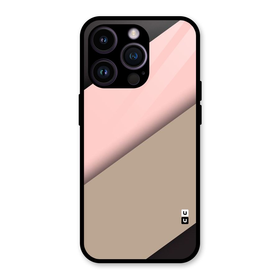 Pink Diagonal Glass Back Case for iPhone 14 Pro