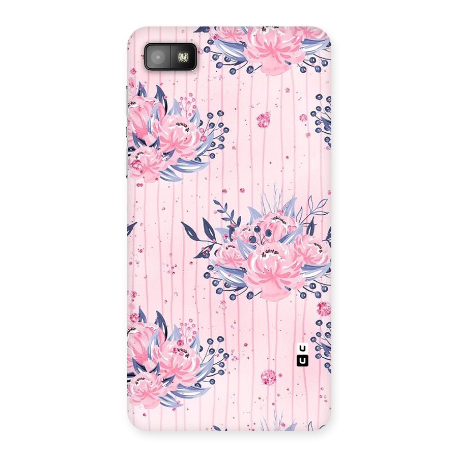 Pink Floral and Stripes Back Case for Blackberry Z10