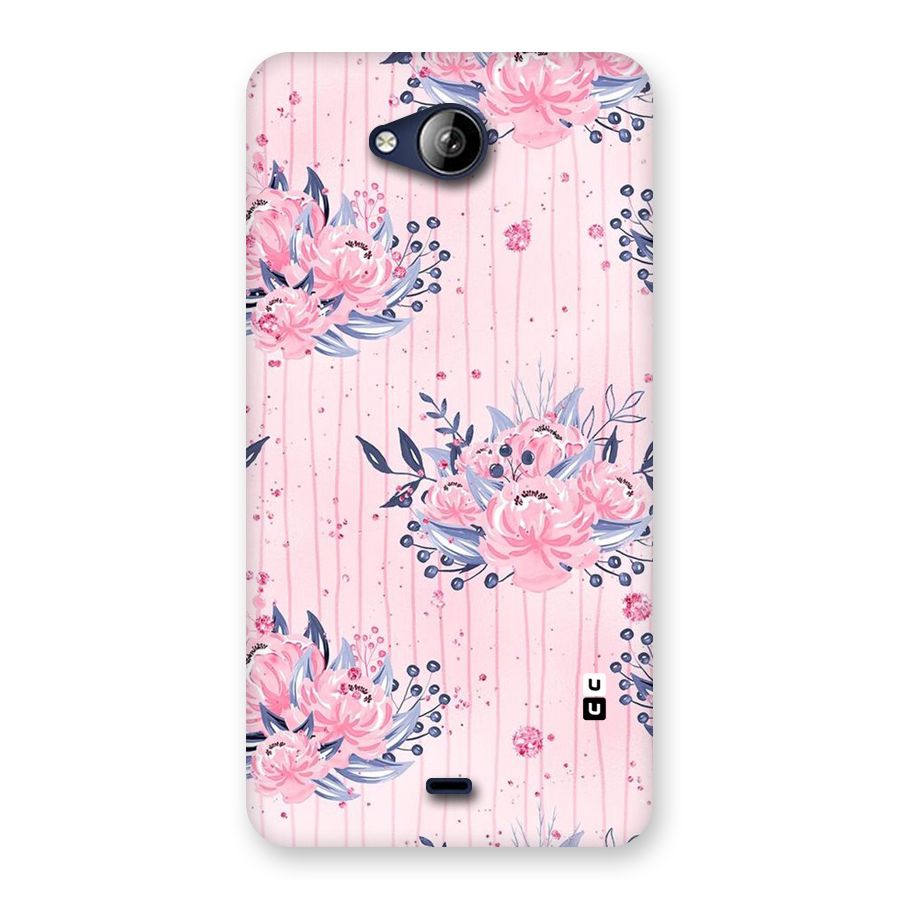 Pink Floral and Stripes Back Case for Canvas Play Q355
