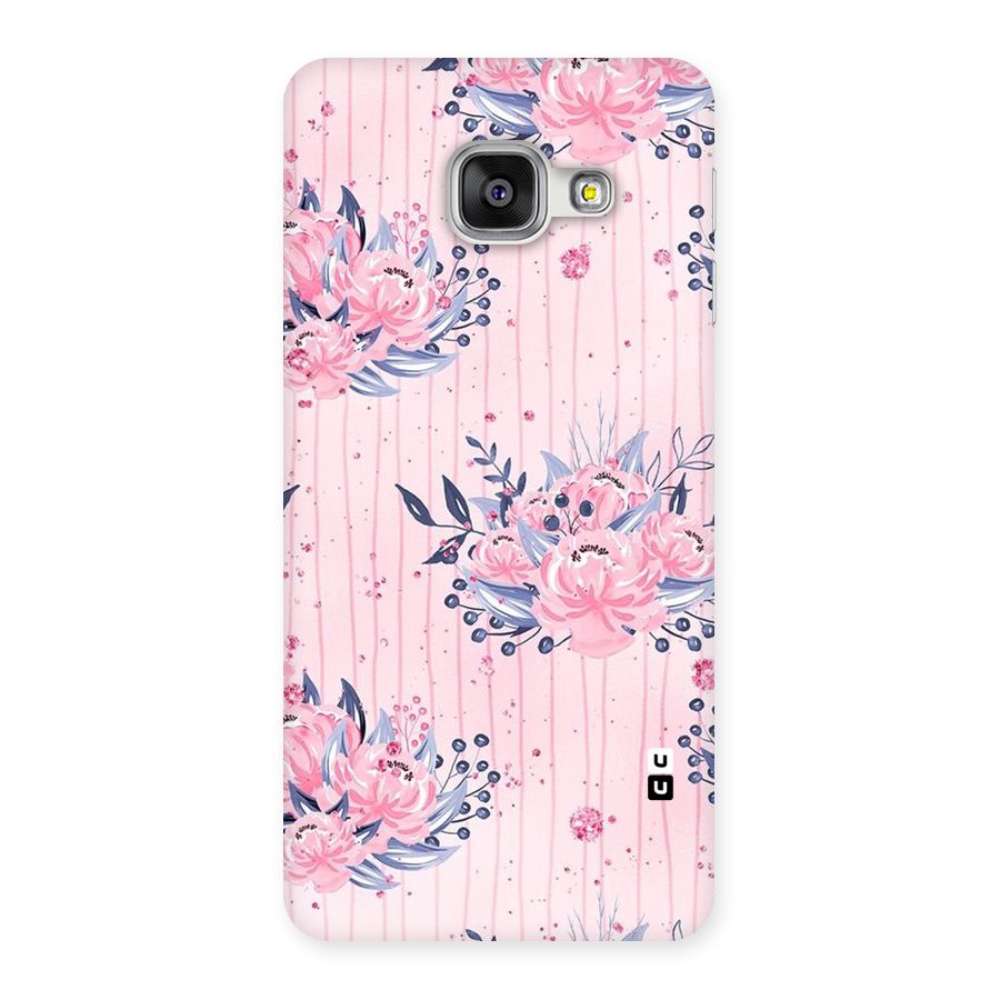 Pink Floral and Stripes Back Case for Galaxy A3 2016