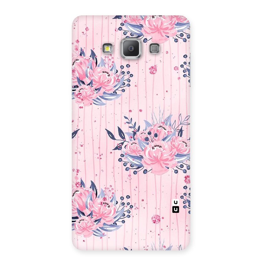 Pink Floral and Stripes Back Case for Galaxy A7