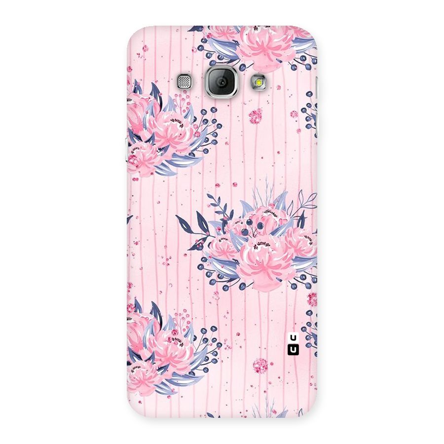 Pink Floral and Stripes Back Case for Galaxy A8