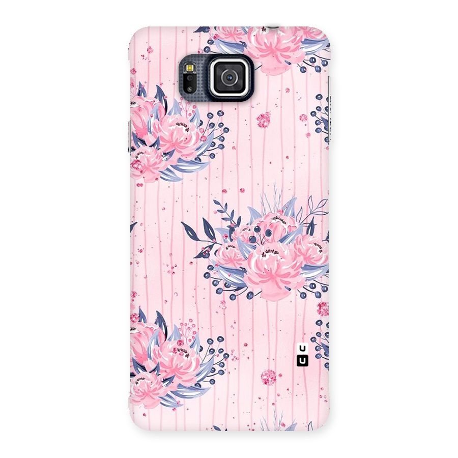 Pink Floral and Stripes Back Case for Galaxy Alpha