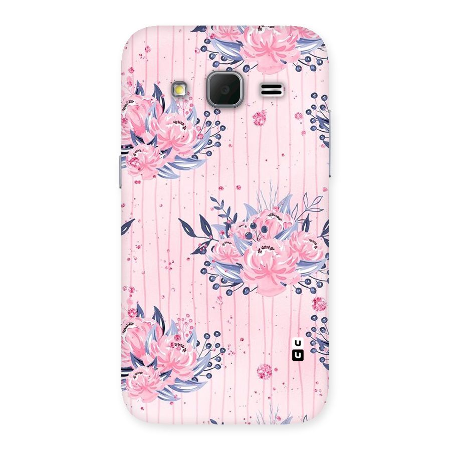 Pink Floral and Stripes Back Case for Galaxy Core Prime