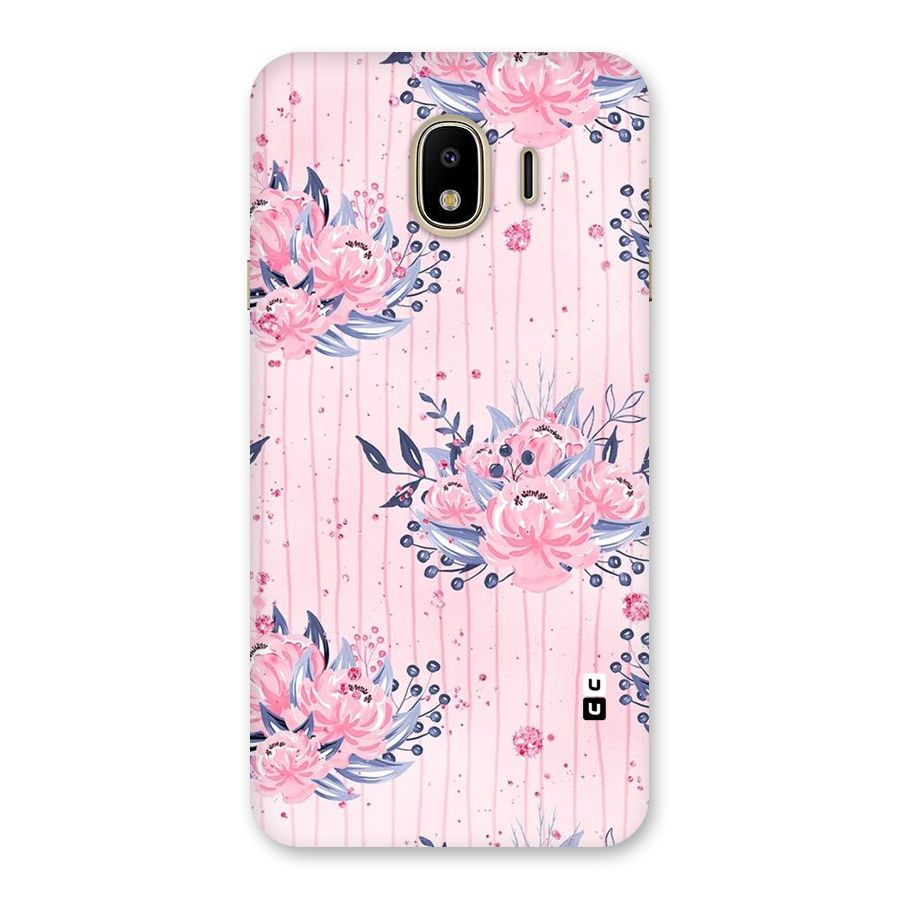 Pink Floral and Stripes Back Case for Galaxy J4
