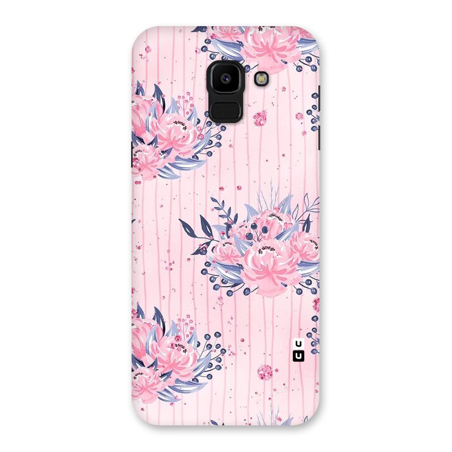 Pink Floral and Stripes Back Case for Galaxy J6