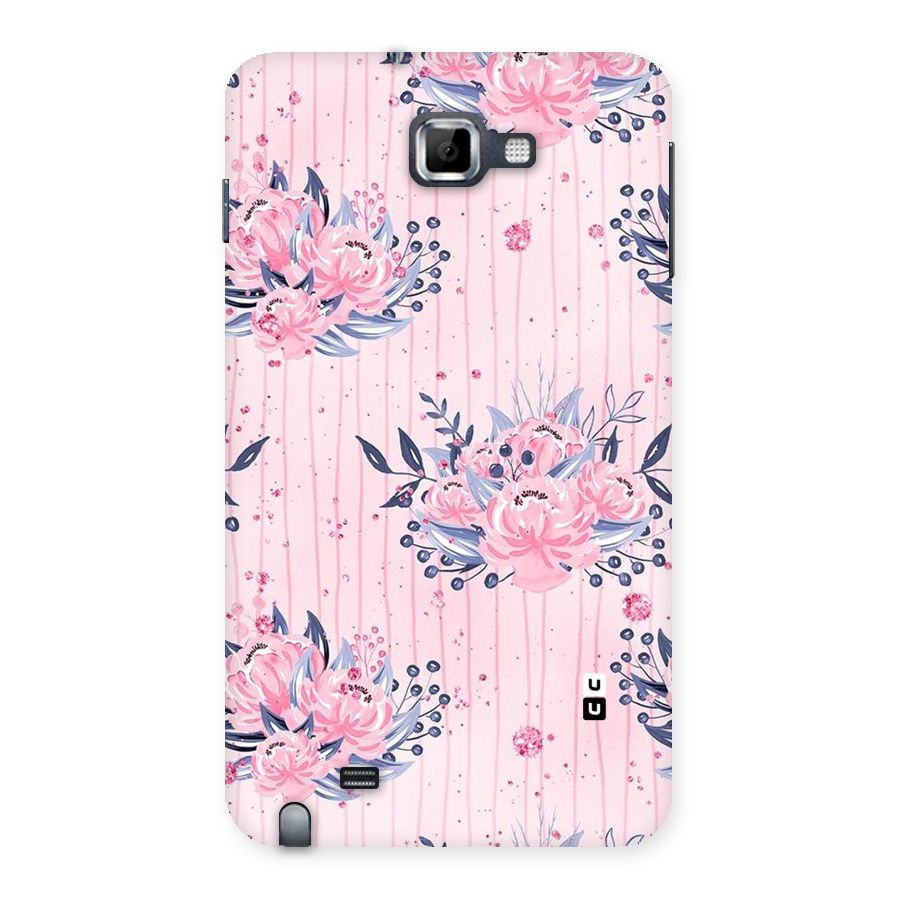 Pink Floral and Stripes Back Case for Galaxy Note