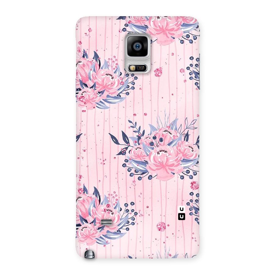 Pink Floral and Stripes Back Case for Galaxy Note 4