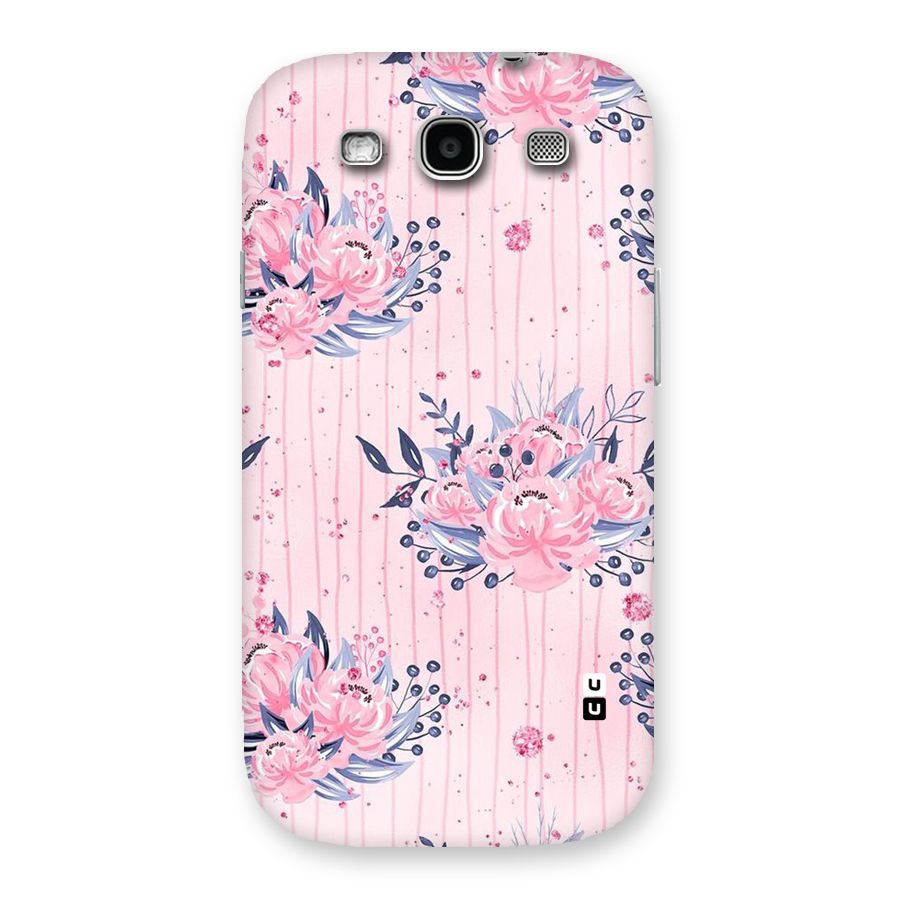 Pink Floral and Stripes Back Case for Galaxy S3