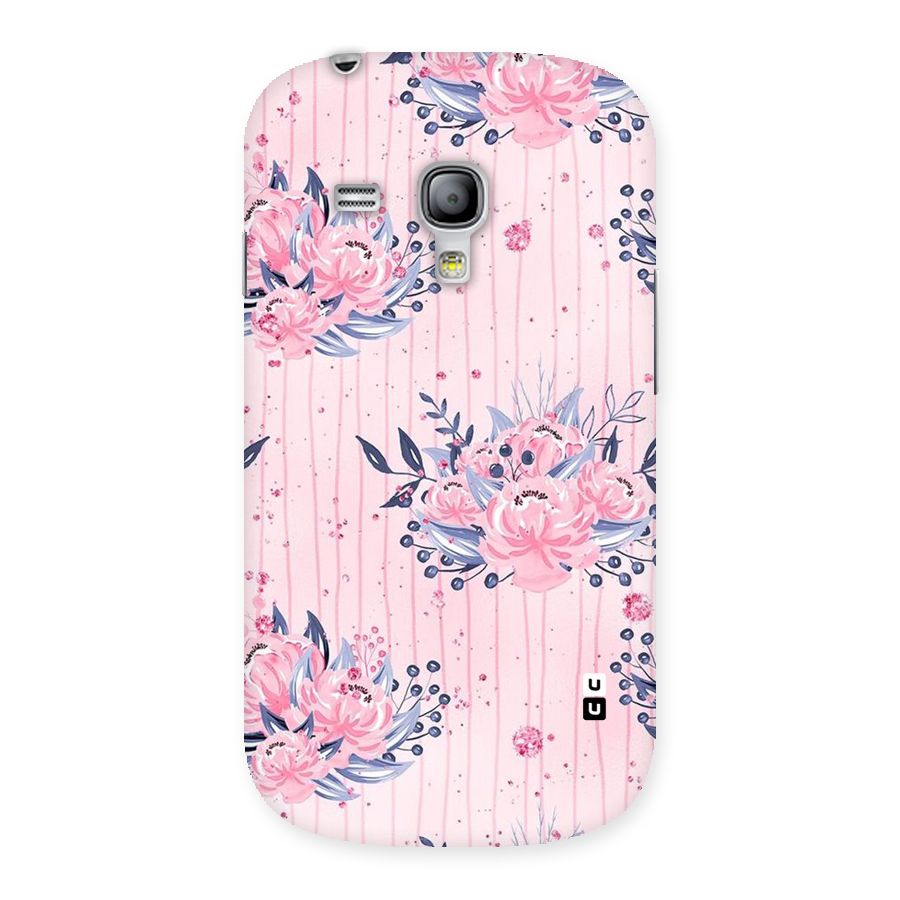 Pink Floral and Stripes Back Case for Galaxy S3 Mini