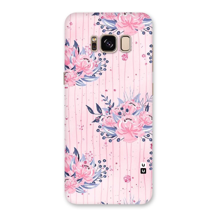 Pink Floral and Stripes Back Case for Galaxy S8