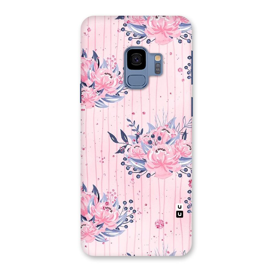 Pink Floral and Stripes Back Case for Galaxy S9