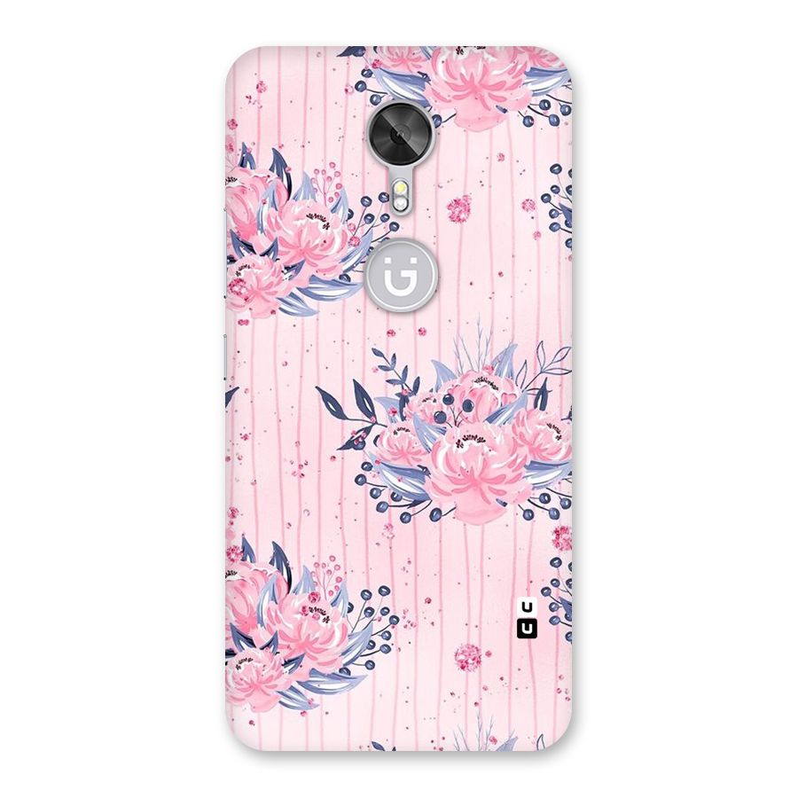Pink Floral and Stripes Back Case for Gionee A1