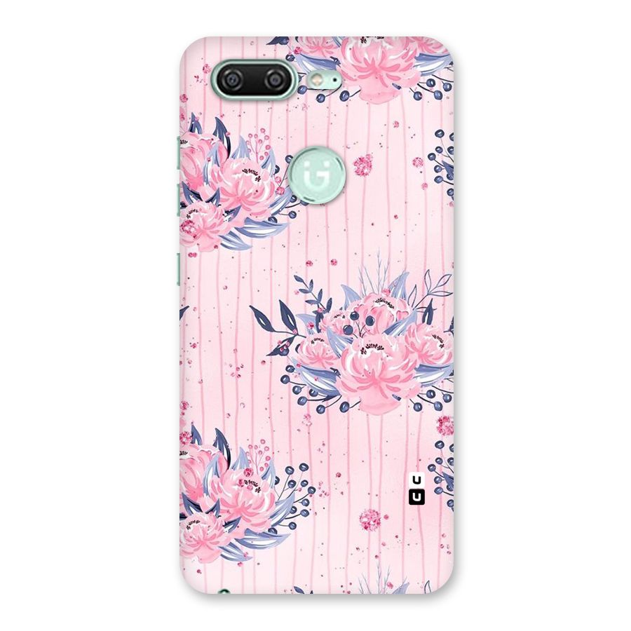 Pink Floral and Stripes Back Case for Gionee S10
