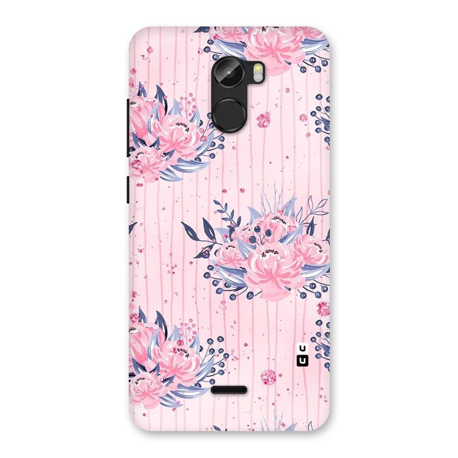 Pink Floral and Stripes Back Case for Gionee X1