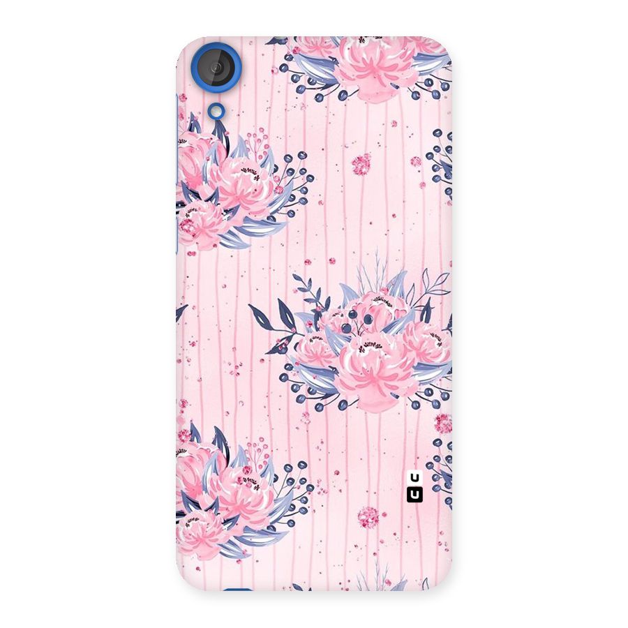 Pink Floral and Stripes Back Case for HTC Desire 820