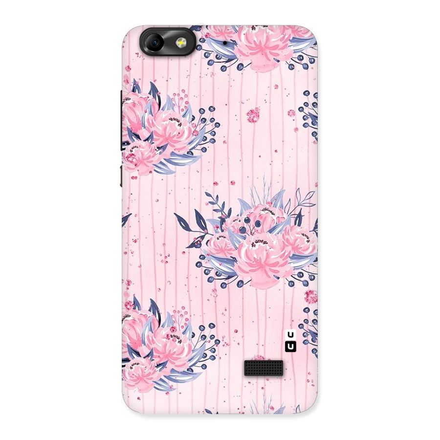 Pink Floral and Stripes Back Case for Honor 4C