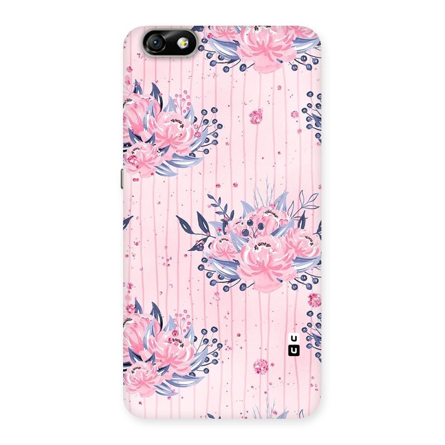 Pink Floral and Stripes Back Case for Honor 4X